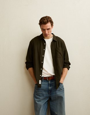 AE Standard Fit Twill Button-Up Shirt