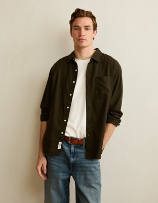 AE Standard Fit Twill Button-Up Shirt