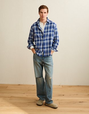 AE Standard Fit Twill Button-Up Shirt