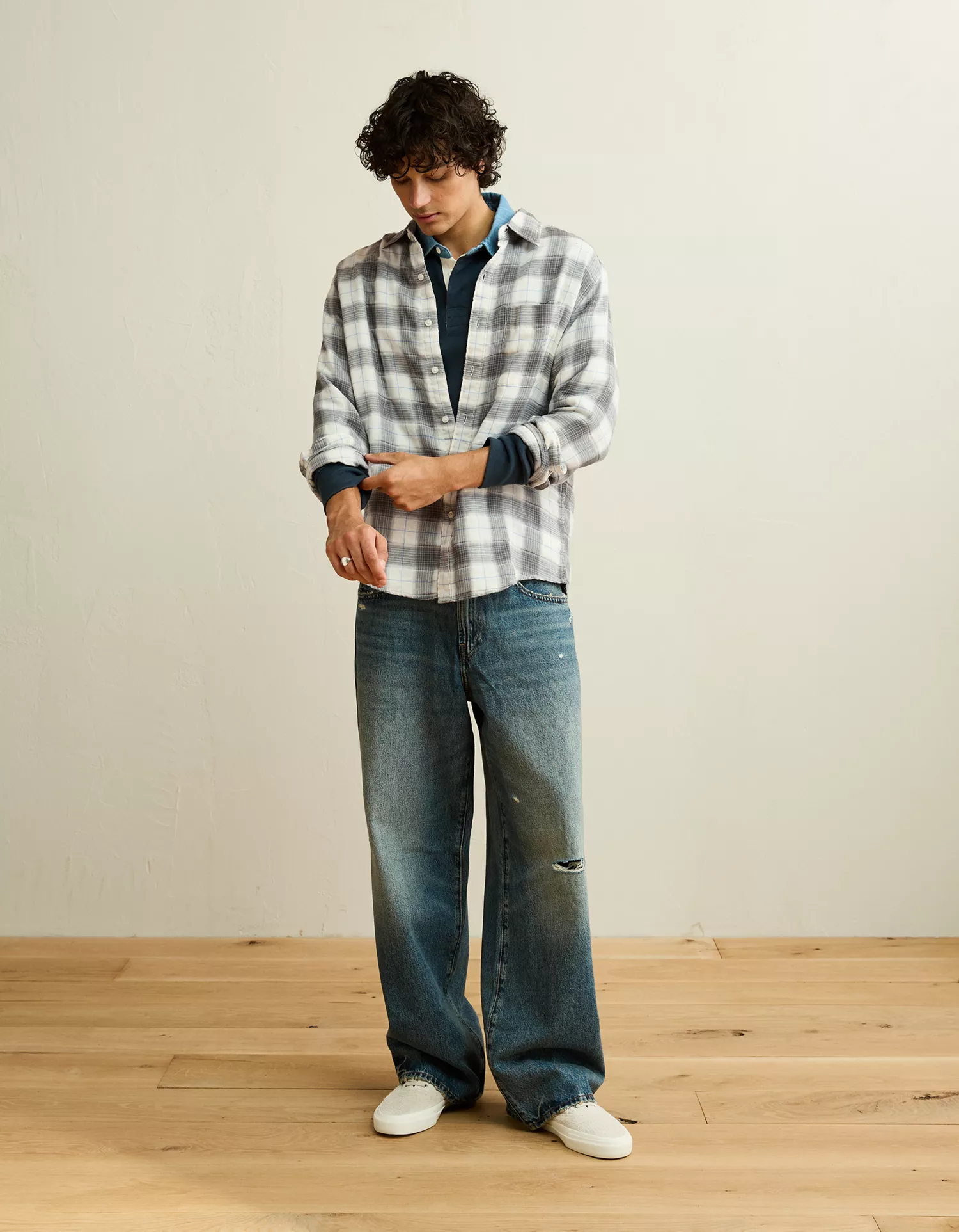 AE Standard Fit Gauze Button-Up Shirt - thumbnail 10