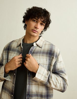 AE Standard Fit Gauze Button-Up Shirt | American Eagle