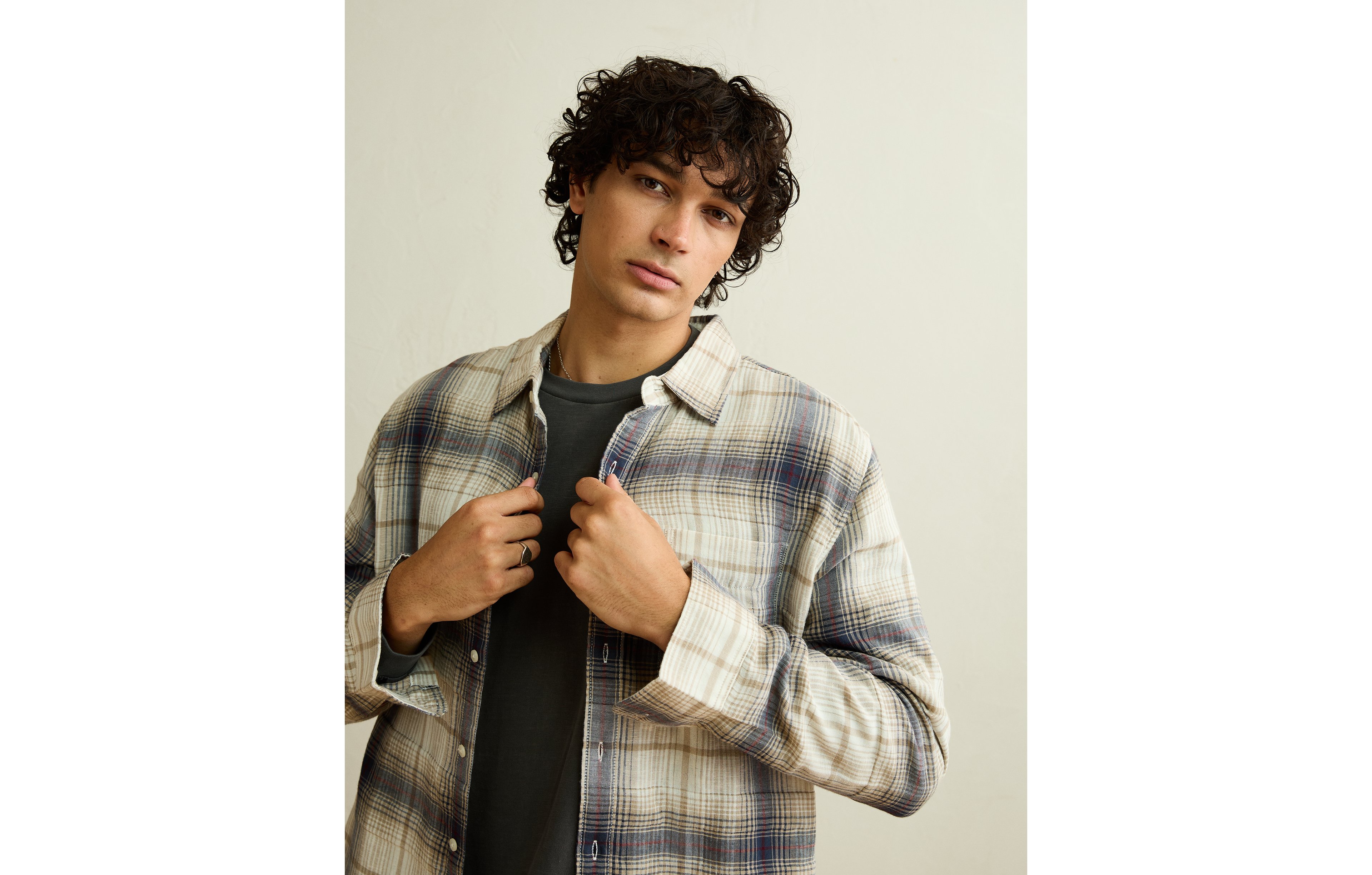 AE Standard Fit Gauze Button-Up Shirt