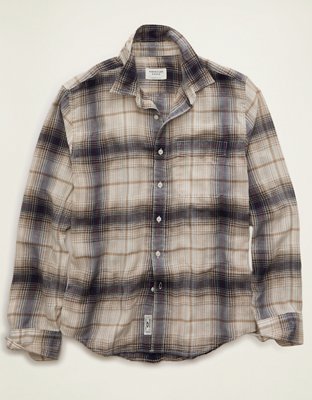 AE Standard Fit Gauze Button-Up Shirt | American Eagle