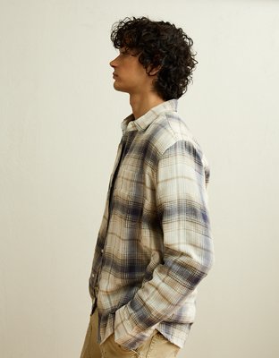 AE Standard Fit Gauze Button-Up Shirt | American Eagle