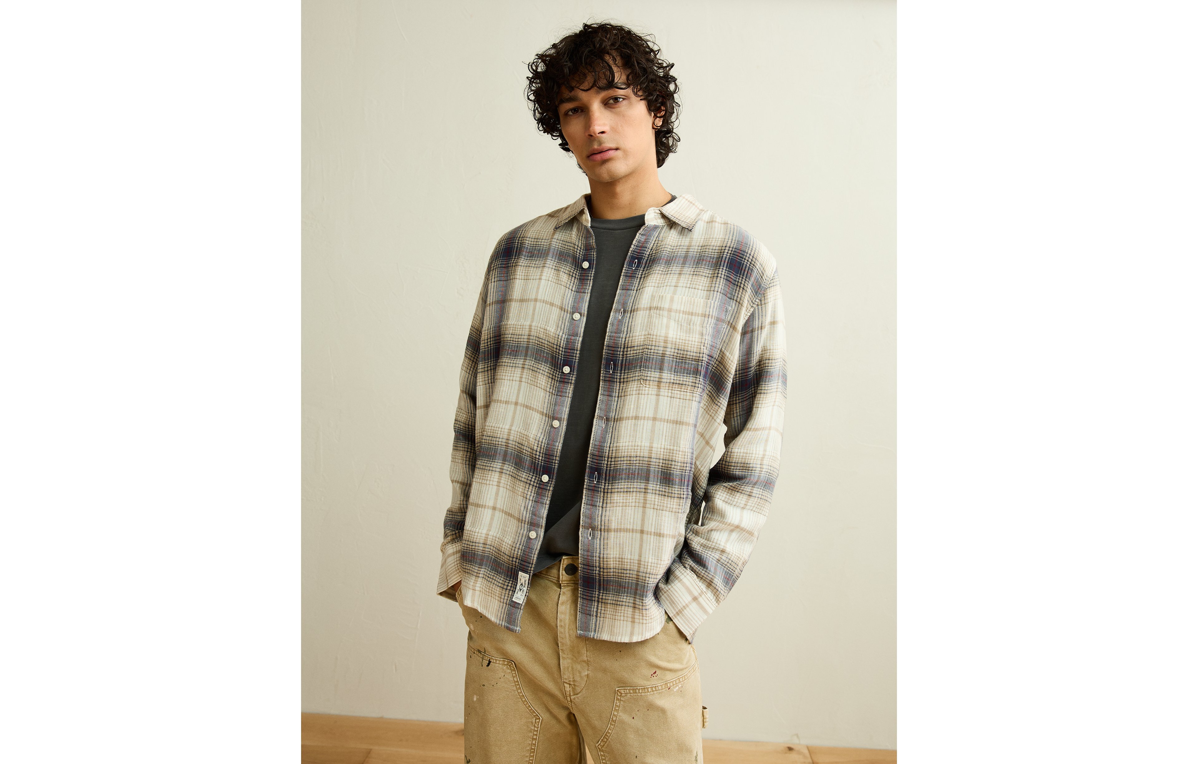 AE Standard Fit Gauze Button-Up Shirt
