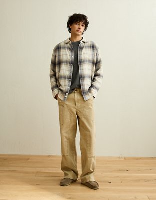 AE Standard Fit Gauze Button-Up Shirt