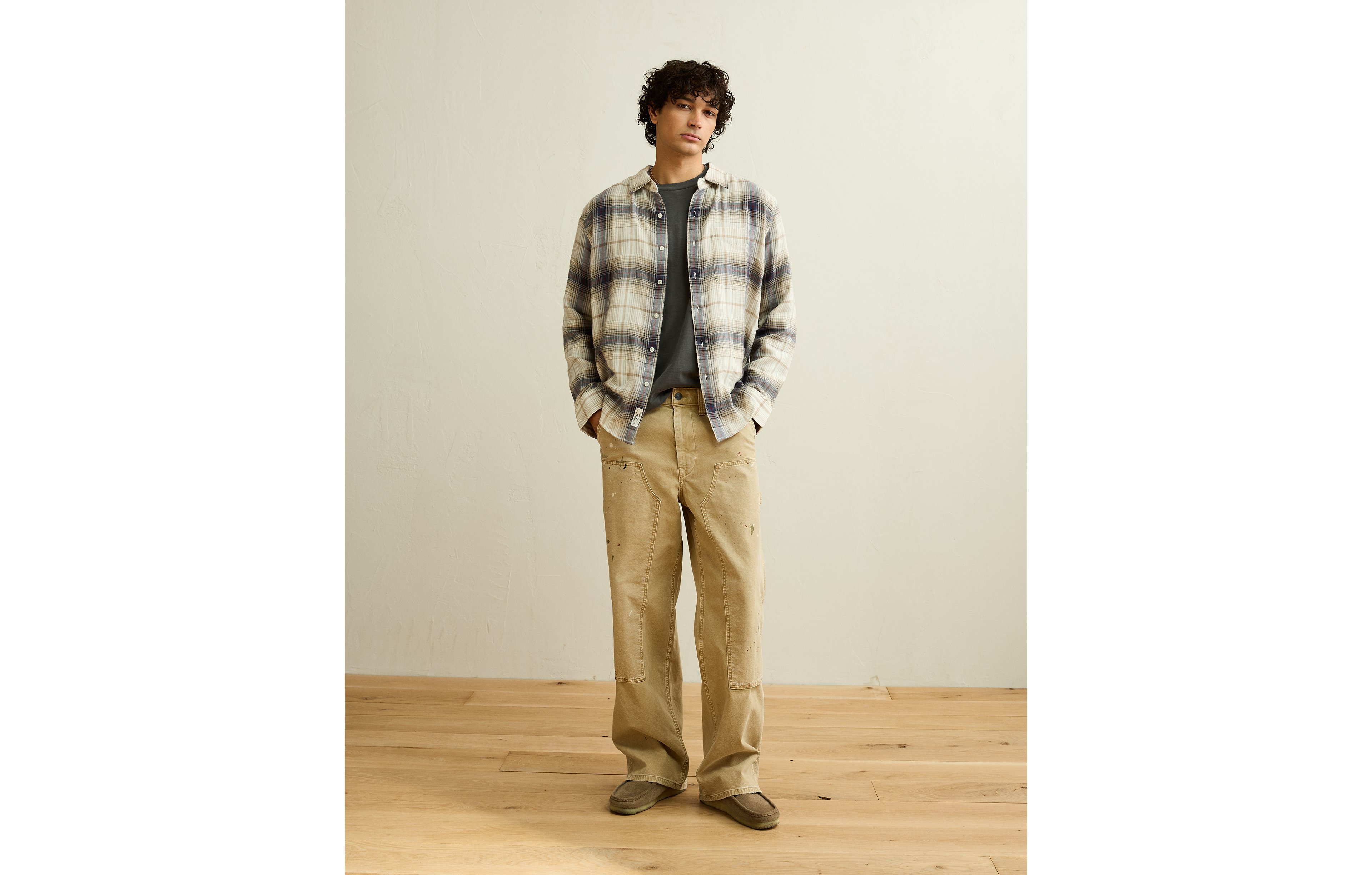 AE Standard Fit Gauze Button-Up Shirt