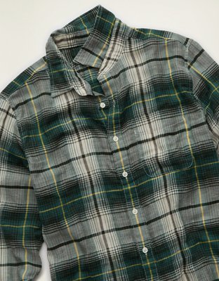 AE Standard Fit Gauze Button-Up Shirt