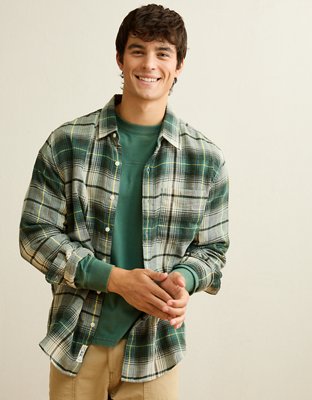 AE Standard Fit Gauze Button-Up Shirt