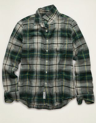 AE Standard Fit Gauze Button-Up Shirt