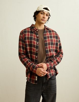 AE Standard Fit Gauze Button-Up Shirt
