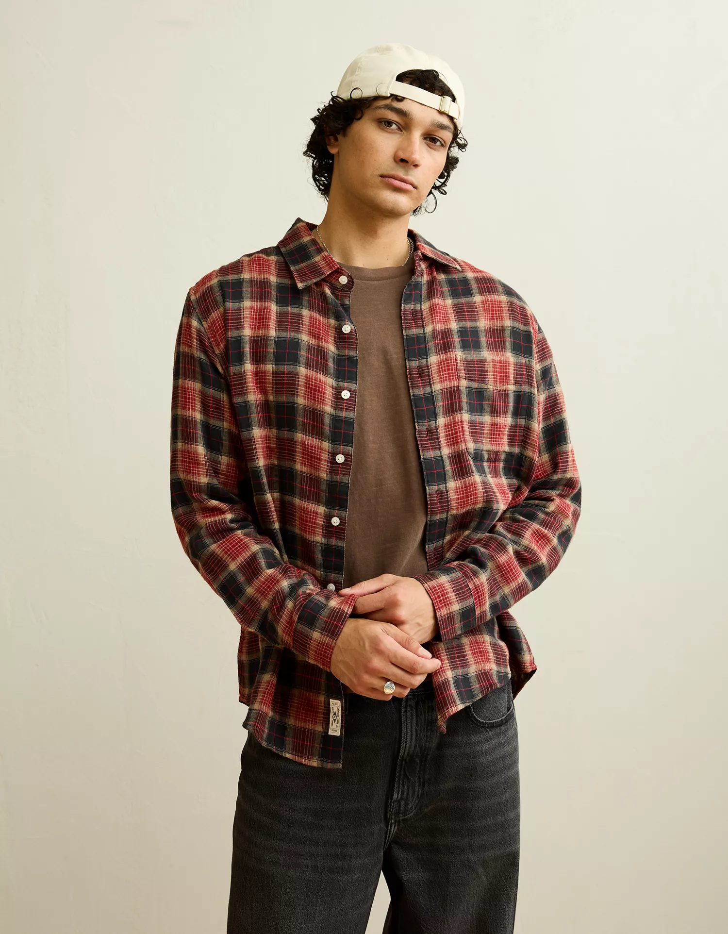AE Standard Fit Gauze Button-Up Shirt