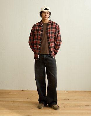 AE Standard Fit Gauze Button-Up Shirt