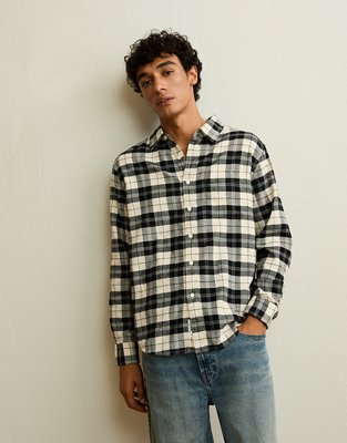 AE Standard Fit Flannel Button-Up Shirt