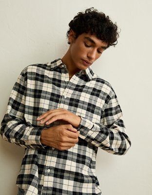 AE Standard Fit Flannel Button-Up Shirt