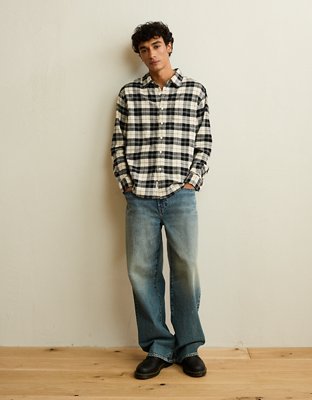 AE Standard Fit Flannel Button-Up Shirt