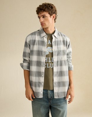 AE Standard Fit Flannel Button-Up Shirt