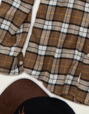 AE Standard Fit Flannel Button-Up Shirt