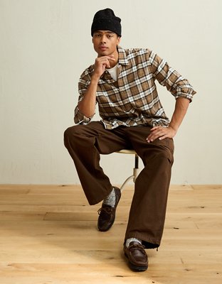 AE Standard Fit Flannel Button-Up Shirt