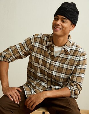 AE Standard Fit Flannel Button-Up Shirt