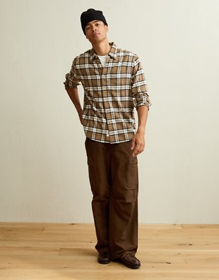 AE Standard Fit Flannel Button-Up Shirt
