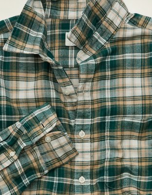 AE Standard Fit Flannel Button-Up Shirt