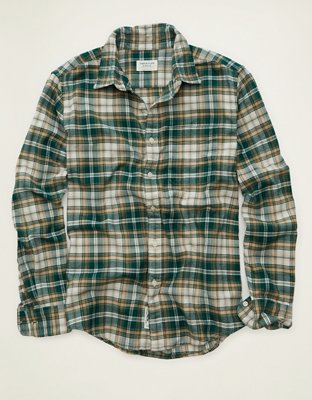AE Standard Fit Flannel Button-Up Shirt