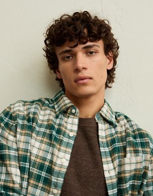 AE Standard Fit Flannel Button-Up Shirt