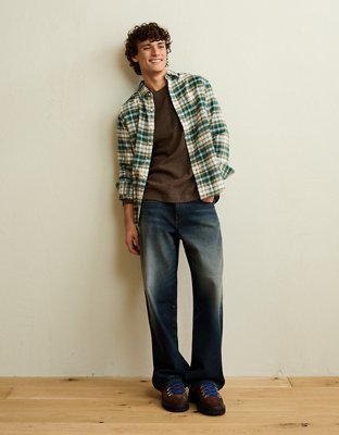 AE Standard Fit Flannel Button-Up Shirt