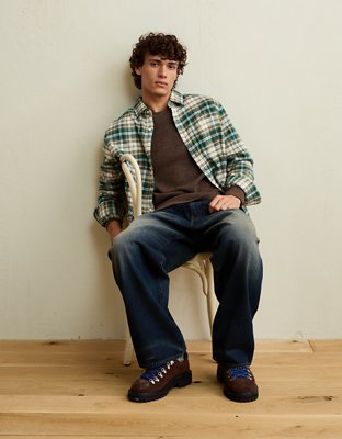 AE Standard Fit Flannel Button-Up Shirt