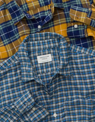 AE Standard Fit Flannel Button-Up Shirt