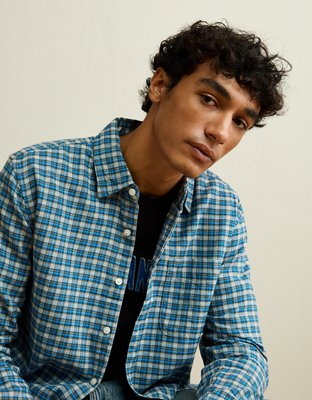 AE Standard Fit Flannel Button-Up Shirt