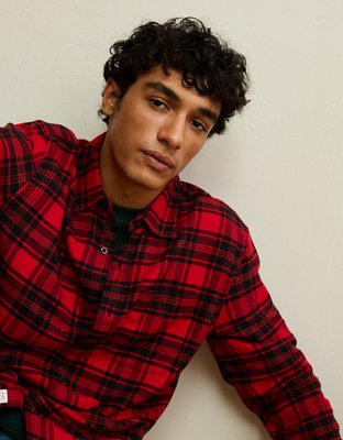 AE Standard Fit Flannel Button-Up Shirt
