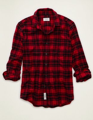AE Standard Fit Flannel Button-Up Shirt