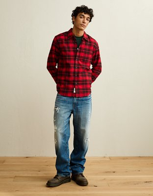 AE Standard Fit Flannel Button-Up Shirt