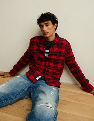AE Standard Fit Flannel Button-Up Shirt