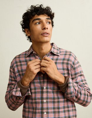 AE Standard Fit Flannel Button-Up Shirt