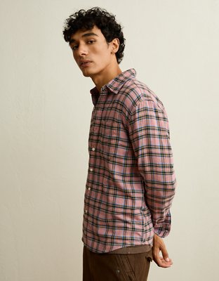 AE Standard Fit Flannel Button-Up Shirt