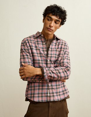 AE Standard Fit Flannel Button-Up Shirt