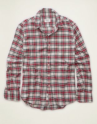 AE Standard Fit Flannel Button-Up Shirt