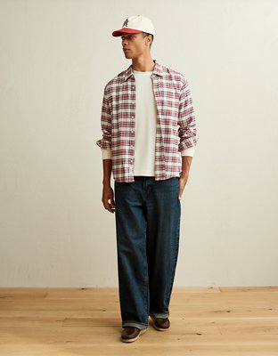 AE Standard Fit Flannel Button-Up Shirt
