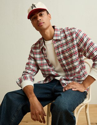 AE Standard Fit Flannel Button-Up Shirt