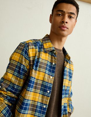 AE Standard Fit Flannel Button-Up Shirt