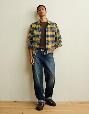AE Standard Fit Flannel Button-Up Shirt