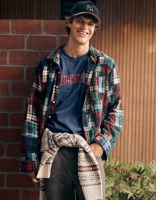AE Standard Fit Flannel Button-Up Shirt