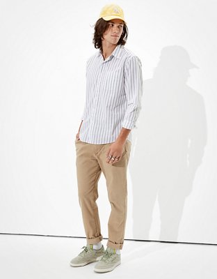 AE Striped Poplin Button-Up Shirt