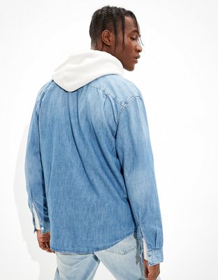 Мужские рубашки American Eagle AE Super Soft Denim Everyday Shirt — фото 3