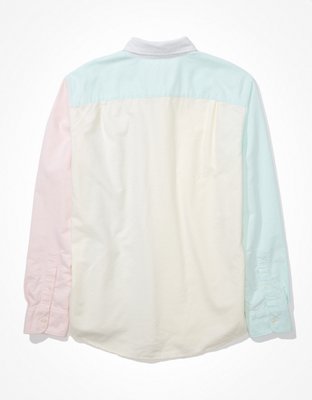 AE Color-Block Oxford Button-Up Shirt