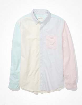 AE Color-Block Oxford Button-Up Shirt