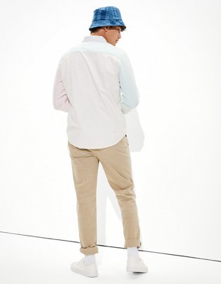 AE Color-Block Oxford Button-Up Shirt